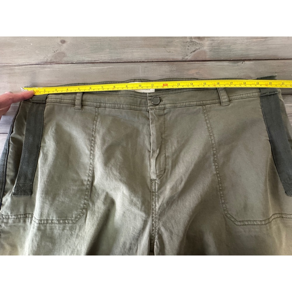 Anthropologie Olive Green Utility Tech Jogger Pants Contrast Stripe Womens 18W - Picture 6 of 11